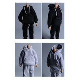 Maxbell 1/12 Scale Miniature Male Doll Clothes for 6inch Figures Black Sweatpants