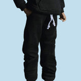 Maxbell 1/12 Scale Miniature Male Doll Clothes for 6inch Figures Black Sweatpants