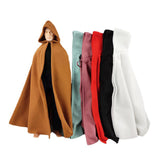 Maxbell 1/6 Male Hoodie Cloak Retro Long Cape for 12inch Male Figures Body Accessory Black