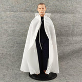 Maxbell 1/6 Male Hoodie Cloak Retro Long Cape for 12inch Male Figures Body Accessory White