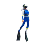 Maxbell 1/64 Action Figurines People Figurines for Miniature Scene Photography Props Blue