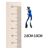 Maxbell 1/64 Action Figurines People Figurines for Miniature Scene Photography Props Blue