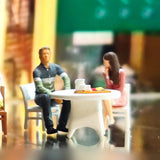 Maxbell Resin 1/64 Couple Model Figure People Figurines for DIY Scene Diorama Layout White
