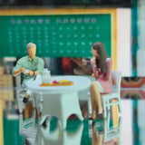 Maxbell Resin 1/64 Couple Model Figure People Figurines for DIY Scene Diorama Layout White