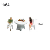 Maxbell Resin 1/64 Couple Model Figure People Figurines for DIY Scene Diorama Layout White
