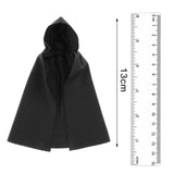 Maxbell 1/12 Male Hoodie Cloak Action Figure Clothes for 6 inch Male Figures Black