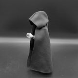 Maxbell 1/12 Male Hoodie Cloak Action Figure Clothes for 6 inch Male Figures Black
