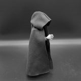 Maxbell 1/12 Male Hoodie Cloak Action Figure Clothes for 6 inch Male Figures Black
