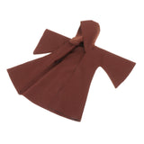 1:12 Scale Fabric Cape Cloak with Hat Long Cape for 6'' Soldier Figure Brown