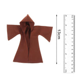 1:12 Scale Fabric Cape Cloak with Hat Long Cape for 6'' Soldier Figure Brown