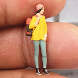 Maxbell 1:64 Model People Figure Scenes Realistic Tiny People for Decoration Diorama Backpacker Girl