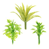 Maxbell 100Pcs Simulation Miniature Grass for Railway Miniature Scenery Garden Scene Green