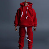 Maxbell 1/12 Scale Action Figures Clothes Male and Female Doll Sportswear Costume Red Pants