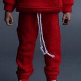 Maxbell 1/12 Scale Action Figures Clothes Male and Female Doll Sportswear Costume Red Pants