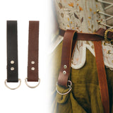 Maxbell 4xSkirt Hike Daul Rings Faux Leather Handmade Medieval Renaissance Belt Clip black