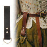 Maxbell 4xSkirt Hike Daul Rings Faux Leather Handmade Medieval Renaissance Belt Clip black