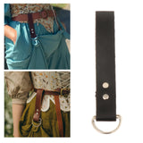 Maxbell 4xSkirt Hike Daul Rings Faux Leather Handmade Medieval Renaissance Belt Clip black