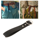 Maxbell 2xSkirt Hike Daul Rings Faux Leather Handmade Medieval Renaissance Belt Clip black