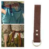Maxbell 3xSkirt Hike Daul Rings Faux Leather Handmade Medieval Renaissance Belt Clip brown