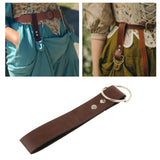 Maxbell 4xSkirt Hike Daul Rings Faux Leather Handmade Medieval Renaissance Belt Clip brown