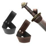 Maxbell 2xSword Frog Holster PU Leather Sword Holder for Adult Men Renaissance Cosplay Black