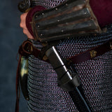 Maxbell 2xSword Frog Holster PU Leather Sword Holder for Adult Men Renaissance Cosplay Black