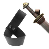 Maxbell 2xSword Frog Holster PU Leather Sword Holder for Adult Men Renaissance Cosplay Black