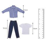 Maxbell 1/12 Scale Men Figure Clothes Trendy Outfit for 6 inch Figure Blue Long