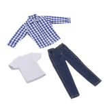 Maxbell 1/12 Scale Men Figure Clothes Trendy Outfit for 6 inch Figure Blue Long