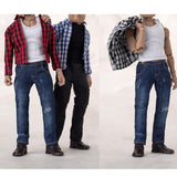 Maxbell 1/12 Scale Men Figure Clothes Trendy Outfit for 6 inch Figure Blue Long