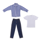 Maxbell 1/12 Scale Men Figure Clothes Trendy Outfit for 6 inch Figure Blue Long