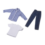 Maxbell 1/12 Scale Men Figure Clothes Trendy Outfit for 6 inch Figure Blue Long