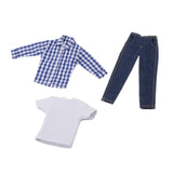 Maxbell 1/12 Scale Men Figure Clothes Trendy Outfit for 6 inch Figure Blue Long