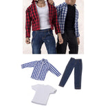 Maxbell 1/12 Scale Men Figure Clothes Trendy Outfit for 6 inch Figure Blue Long