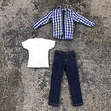 Maxbell 1/12 Scale Men Figure Clothes Trendy Outfit for 6 inch Figure Blue Long