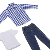 Maxbell 1/12 Scale Men Figure Clothes Trendy Outfit for 6 inch Figure Blue Long
