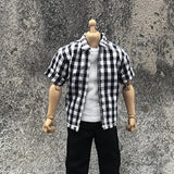 Maxbell 1/12 Scale Male Figure Clothes Outfit for 6inch Dolls Figure Black and White