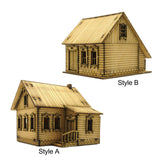 Maxbell 1/72 Wooden European House for Micro Landscape Sand Table Architecture Model Style A