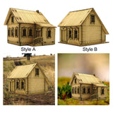 Maxbell 1/72 Wooden European House for Micro Landscape Sand Table Architecture Model Style A