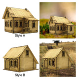 Maxbell 1/72 Wooden European House for Micro Landscape Sand Table Architecture Model Style A