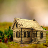 Maxbell 1/72 Wooden European House for Micro Landscape Sand Table Architecture Model Style B