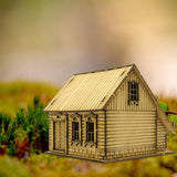 Maxbell 1/72 Wooden European House for Micro Landscape Sand Table Architecture Model Style B