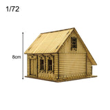 Maxbell 1/72 Wooden European House for Micro Landscape Sand Table Architecture Model Style B