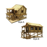 Maxbell 2 Piece 3D Wooden Puzzle 1/72 Wooden Cabin for Architecture Model Sand Table