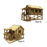 Maxbell 2 Piece 3D Wooden Puzzle 1/72 Wooden Cabin for Architecture Model Sand Table