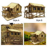 Maxbell 2 Piece 3D Wooden Puzzle 1/72 Wooden Cabin for Architecture Model Sand Table