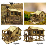 Maxbell 2 Piece 3D Wooden Puzzle 1/72 Wooden Cabin for Architecture Model Sand Table