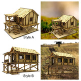 Maxbell 2 Piece 3D Wooden Puzzle 1/72 Wooden Cabin for Architecture Model Sand Table