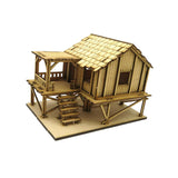 Maxbell 3D Wooden Puzzle 1/72 Wooden Cabin for Architecture Model Sand Table Diorama Style A