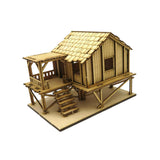 Maxbell 2 Piece 3D Wooden Puzzle 1/72 Wooden Cabin for Architecture Model Sand Table